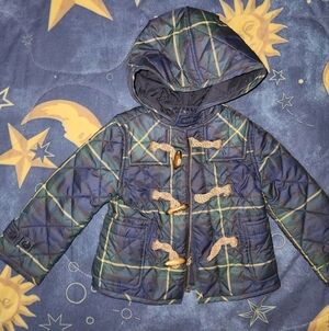 LIKE NEW! Ralph Lauren Polo Tartan Plaid Quilted Toggle Jacket, Size 2t